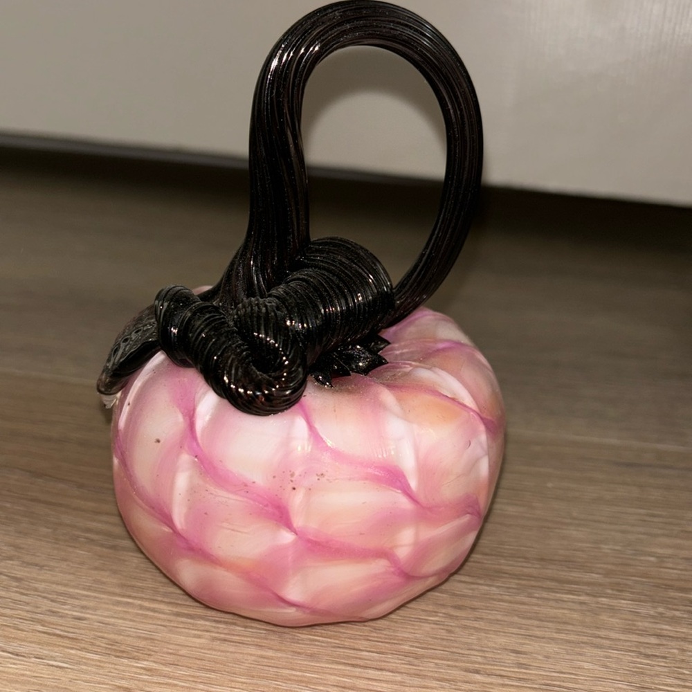 Pink Glass Pumpkin